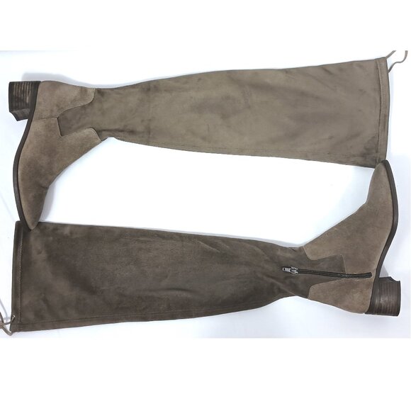 Free People Coast To Coast Otk Over the Knee Suede Tan Taupe Block Heel Boots - Picture 6 of 10